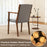 Upholstered Wooden Accent Chairs Set of 2 with High Back and Soft Cushion-Gray