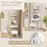 Vanity Desk Set with Flip Top Mirror  Hidden Storage Compartments and Cushioned Stool-White