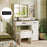 Vanity Desk with Mirror and Lights Farmhouse Makeup Dressing Table-White