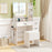 Vanity Stool Flip Top Storage Stool with Soft Padded Seat-White