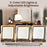 Vanity Table Set with Flip Top Mirror Lights USB Writing Desk and Stool-Brown