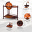 Vintage Globe Rolling Wine Bar Cart with Extra Shelf