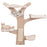 Wall-Mounted Cat Tower with Hammock Platforms and Sisal Scratching Mat-Natural