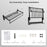 Wall Mounted Towel Shelf with Adjustable Towel Bar and Movable Hooks No Assembly Required