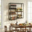 Wall Mounted Wine Rack 6-Tier Hanging Bar Shelf with Bottle Display Shelf and Glass Holder-Rustic Brown