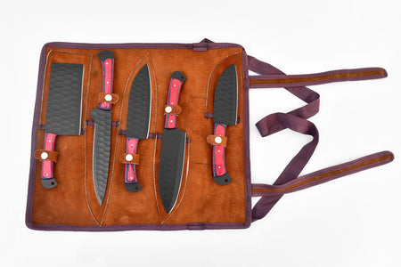 5-Piece  Knife Set / With Leather carry Bag - TK-089