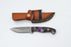Damascus Steel Fixed Blade Knife with Wenge Wood & Purple Resin Handle - TK-419