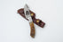Wire-Cut Damascus Guthook Knife with Ram Horn Handle - TK-418
