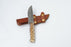 Handmade Damascus Steel Knife with Camel Bone Handle & Leather Sheath - TK-426