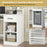 White Desk with Charging Station and Adjustable Shelf for Home Office-White