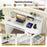 White Desk with Charging Station and Adjustable Shelf for Home Office-White