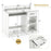 White Desk with Charging Station and Adjustable Shelf for Home Office-White