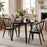 Windsor Dining Chairs Set of 4 with Spindle Backrest-Black