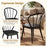 Windsor Dining Chairs Set of 4 with Spindle Backrest-Black