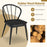 Windsor Dining Chairs Set of 4 with Spindle Backrest-Black