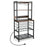 Wine Bar Cabinet Wine Rack with 4 Tier Storage Shelves and Glass Holders-Brown