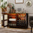 Wine Bar Cabinet with LED Light and Adjustable Shelves-Rustic Brown