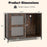 Wine Bar Cabinet with LED Light and Adjustable Shelves-Rustic Brown