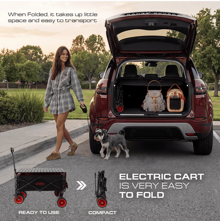 Electric Folding Wagon with Tank Wheels – LUXEL CEC-2BR