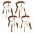 Wood Dining Chair Set of 2 with Padded Seat and Curved Back-Walnut