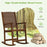 Patio Wood Rocking Chair with PU Seat and Rubber Wood Frame-Brown