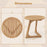 Teak Wood Side Table Round Sofa End Table with Slatted Tabletop