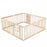 Wooden Baby Playpen Adjustable Large Play Yard for Infants-Natural