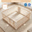 Wooden Baby Playpen Adjustable Large Play Yard for Infants-Natural