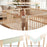 Wooden Baby Playpen Adjustable Large Play Yard for Infants-Natural