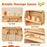 Wooden Barbecue Grill Playset with Play Food and Open Shelves-Natural