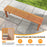 Outdoor 59 Inch Long Patio Dining Backless Wooden Bench with Teak Oil Finish