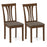 Wooden Dining Chairs Set of 2 with Linen Fabric Upholstered and Rubber Wood Frame-Brown
