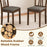 Wooden Dining Chairs Set of 2 with Linen Fabric Upholstered and Rubber Wood Frame-Brown
