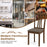 Wooden Dining Chairs Set of 2 with Linen Fabric Upholstered and Rubber Wood Frame-Brown