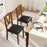 Wooden Dining Chair Set of 2 with PU Leather Upholstered and Rubber Wood Frame-Brown