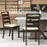 Polyester Upholstered Wooden Dining Chair Set of 2-Walnut