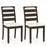 Polyester Upholstered Wooden Dining Chair Set of 2-Walnut