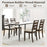Polyester Upholstered Wooden Dining Chair Set of 2-Walnut