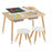 Wooden Kids Activity Table Set with Double-Sided Boards-Natural