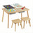 Wooden Kids Activity Table Set with 2 Foldable Storage Bins-Natural
