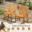 Solid Acacia Wood Patio Chairs Set of 2 with Slatted Seat and Inclined Backrest for Porch