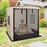 Wooden Sandbox with Canopy for Children 3+ Years Old-Brown
