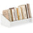Wooden Tilting Bookcase Small Desktop Bookshelf Organizer for Magazines-White
