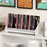 Wooden Tilting Bookcase Small Desktop Bookshelf Organizer for Magazines-White