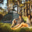 4 Persons Camping Waterproof Tent Pop Up Tent Instant Setup Tent w/2 Mosquito Net Doors Carrying Bag Folding 4 Seasons for Hiking Climbing Adventure F