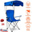 Foldable Beach Canopy Chair Sun Protection Camping Lawn Canopy Chair 330LBS Load Folding Seat w/ Cup Holder For Beach Poolside Travel Picnic