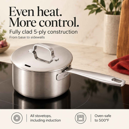 5-Ply Stainless Saucepan with Lid