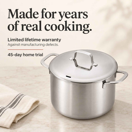 5-Ply Stainless Stock Pot with Lid, 7-Qt