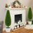 2 Pack 3 Feet Artificial Cedar Teardrop Shaped Bush with Plastic Nursery Pot-Green