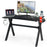 Ergonomic Gaming Desk with Mousepad and Cup Headphone Holder